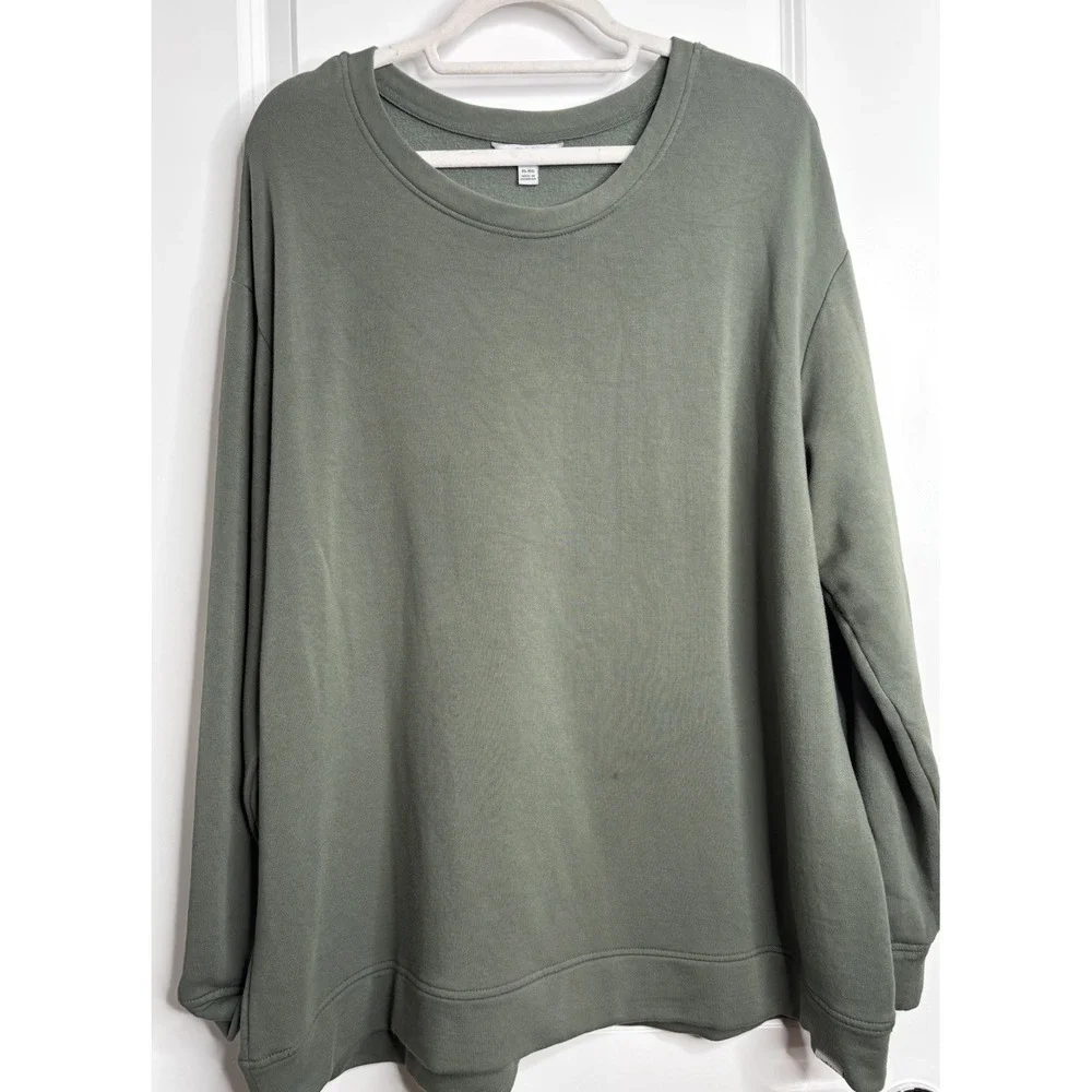 Orvis Pullover Sweater XL Green Classic Collection Soft Modal Blend Crewneck‎